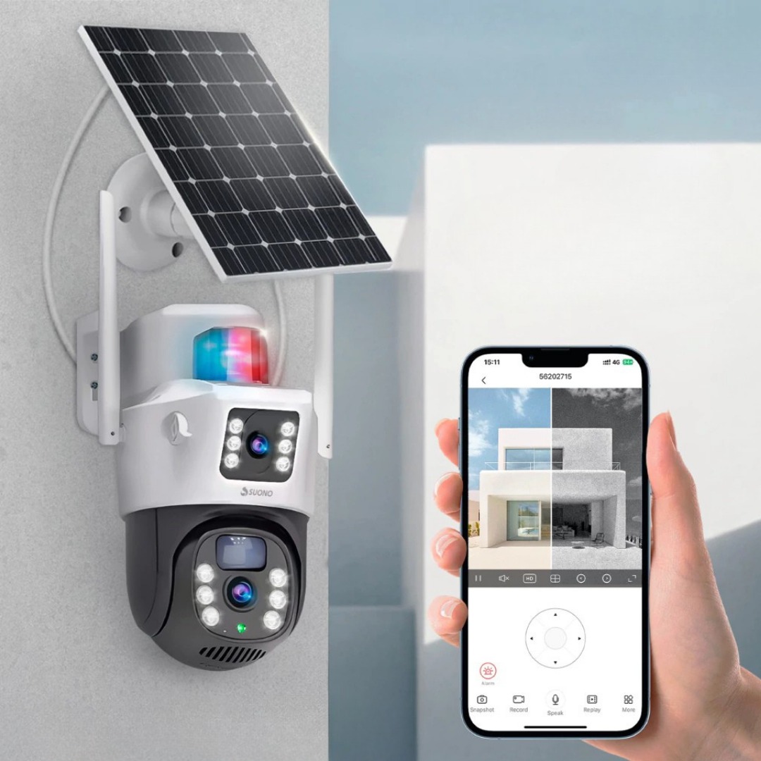 Cámara de Seguridad Solar 2K PTZ Doble Lente 360° con Visión Nocturna a Color - Imagen 5
