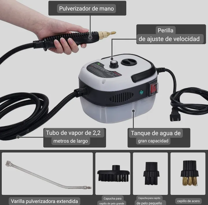 Limpiador A Vapor Presion 2500w Portatil - Imagen 8
