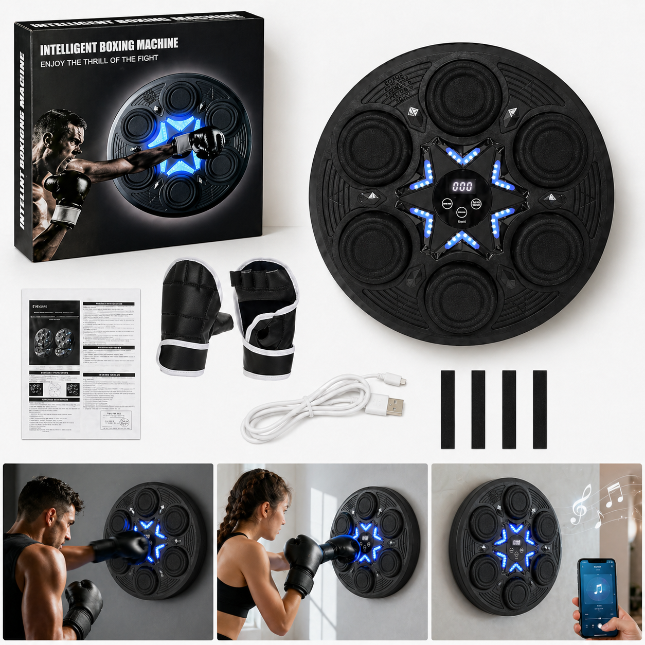 MÁQUINA BOXEO INTELIGENTE CON GUANTES - Imagen 3