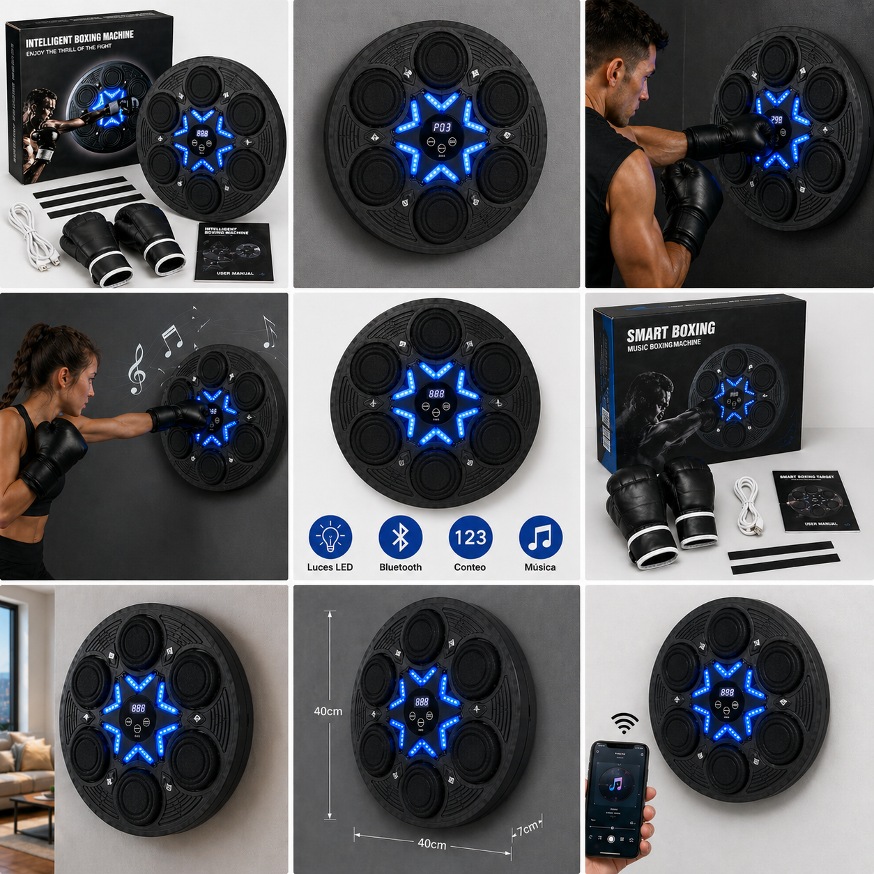 MÁQUINA BOXEO INTELIGENTE CON GUANTES - Imagen 4